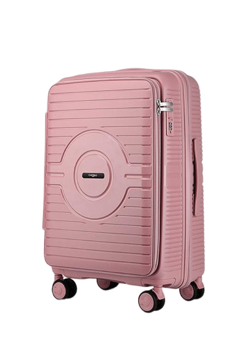 Lucky Power Front Open Carry-On Luggage with Laptop Pocket, PP Material, TSA Lock, Silent Spinner Wheels – Lightweight Hard Shell Cabin Suitcase for Travel (20-Inch) - Image 1