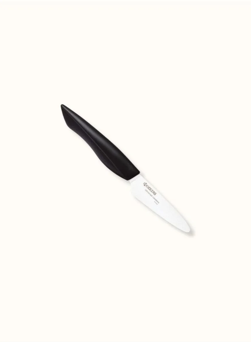 Kyocera Advanced Ceramics Kyocera White Ceramic Chefs Paring Knife with Black Handle and Honed Blades