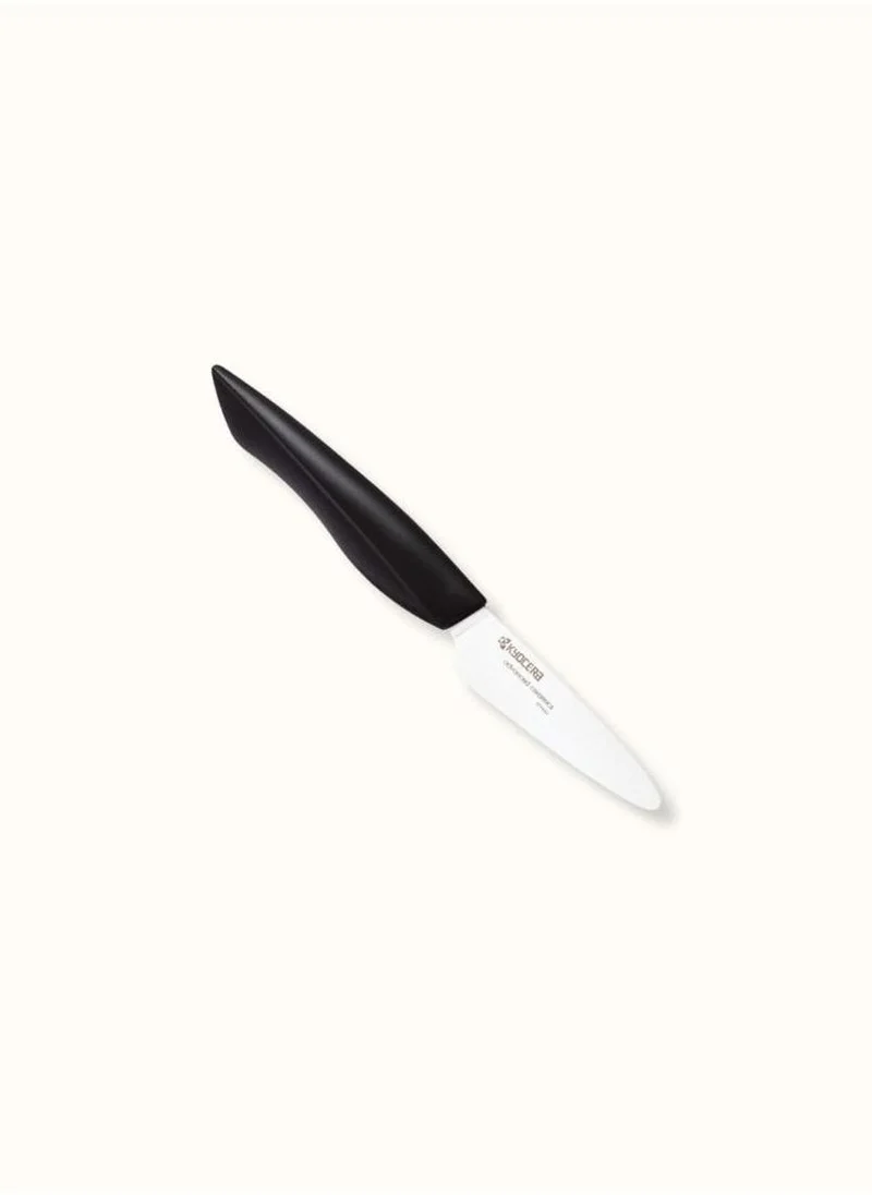 Kyocera Advanced Ceramics Kyocera White Ceramic Chefs Paring Knife with Black Handle and Honed Blades