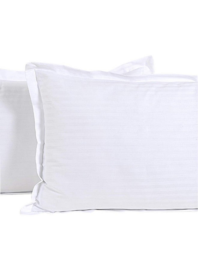 Kuber Industries Luxurious Satin Striped Pillow Cover|Premium Cotton Fabric|Size 67 x 42.5 CM, Pack of 6 (White) - Image 3