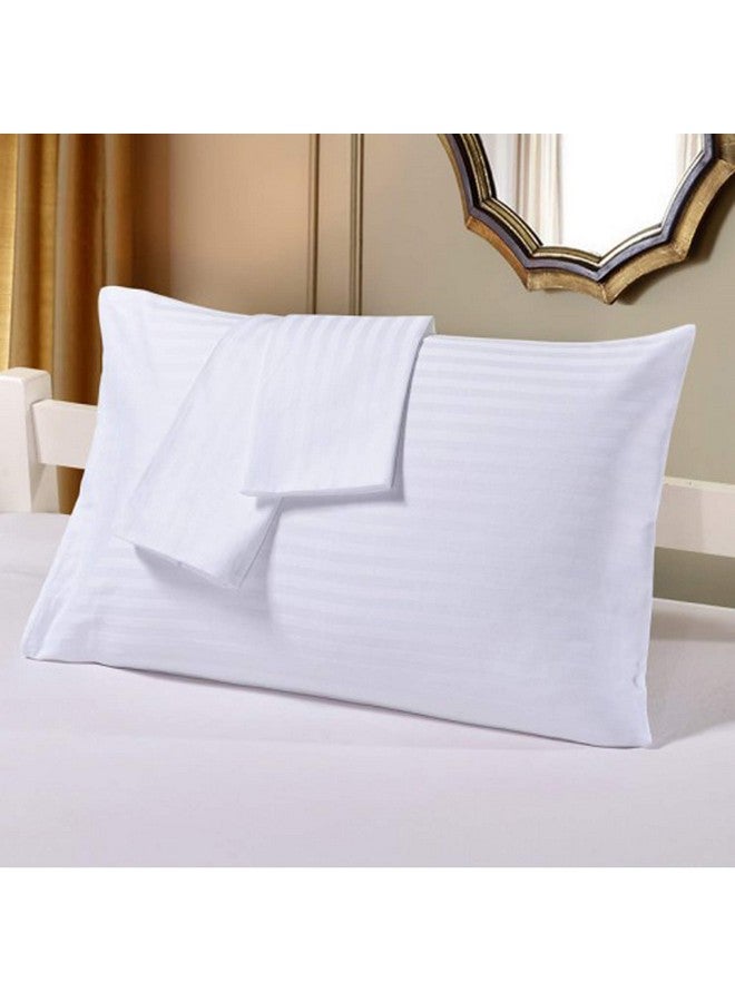 Kuber Industries Luxurious Satin Striped Pillow Cover|Premium Cotton Fabric|Size 67 x 42.5 CM, Pack of 6 (White) - Image 5
