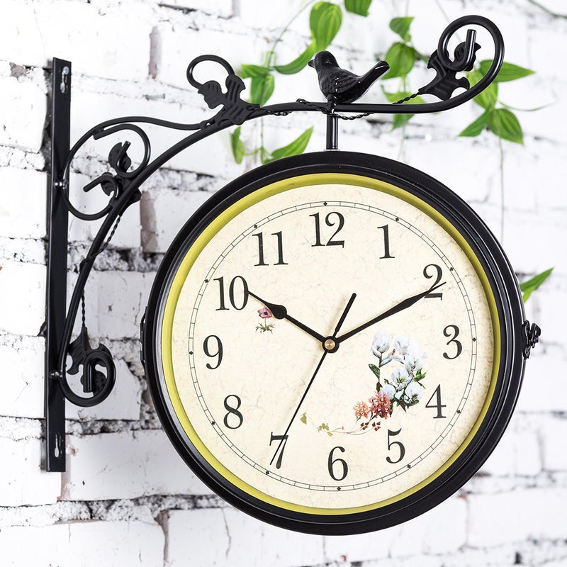 Nordic Creative Wall Clock Home Simple Modern Clock Iron Wall Clock Vintage Decorative Clock Double-Sided Wall Clock - Image 4