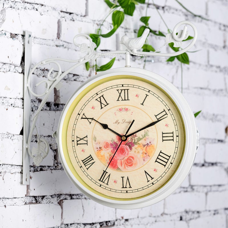 Nordic Creative Wall Clock Home Simple Modern Clock Iron Wall Clock Vintage Decorative Clock Double-Sided Wall Clock - Image 5