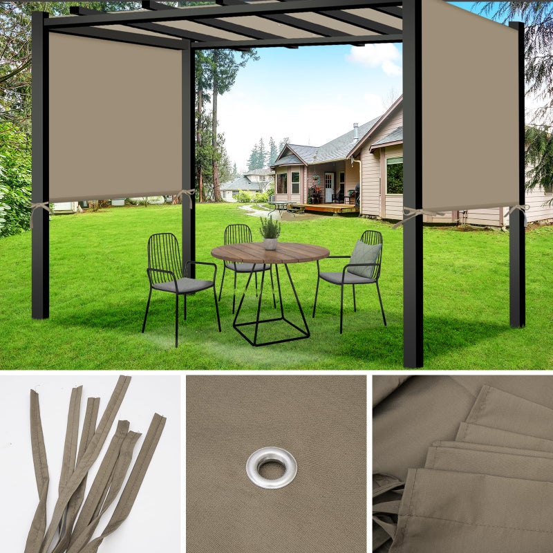 Tngan Universal Canopy Cover Replacement for 17x6.8 Ft Outdoor Pergola Structure, Garden Pergola Shade for Gazebo Patio Porch Balcony, Outdoor Waterproof Pergola Canopy Top(Cover Only) (Khaki) - Image 5
