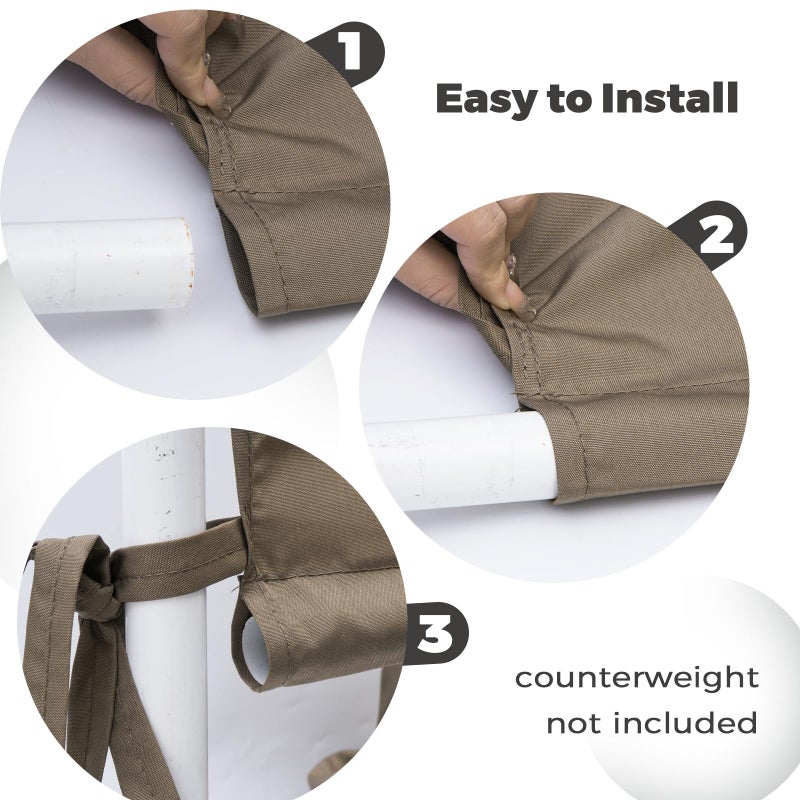 Tngan Universal Canopy Cover Replacement for 17x6.8 Ft Outdoor Pergola Structure, Garden Pergola Shade for Gazebo Patio Porch Balcony, Outdoor Waterproof Pergola Canopy Top(Cover Only) (Khaki) - Image 4
