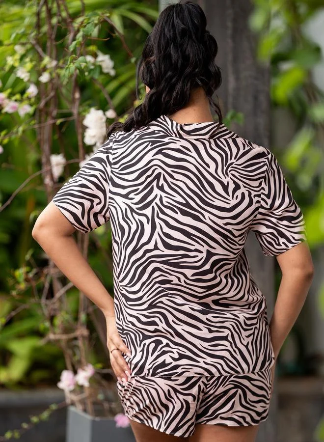 Aadaraya  Aadaraya Pyjama Short Set Shirt and Shorts for Women | Best Price UAE