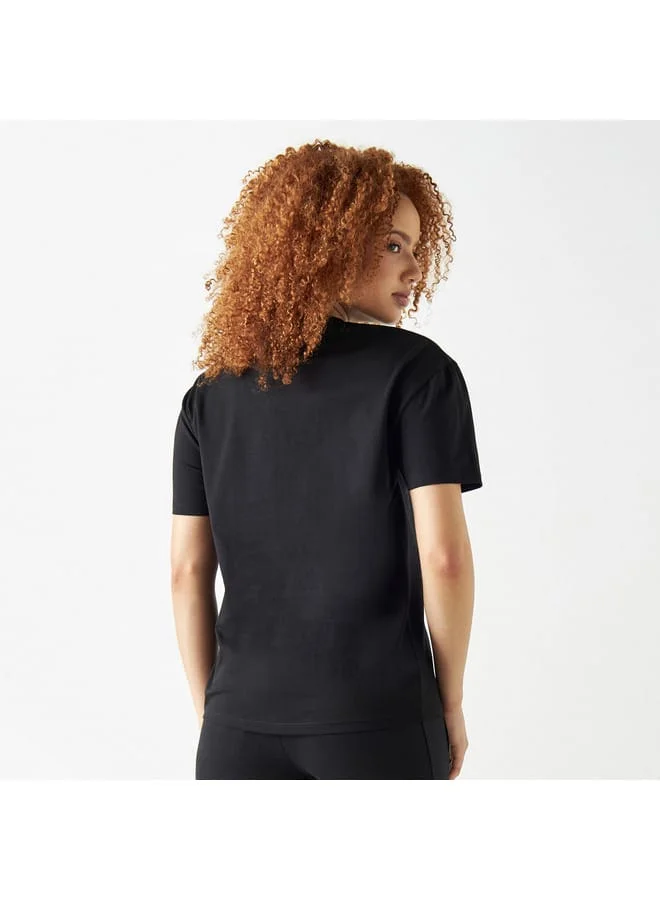 Kappa Kappa Logo Embellished T-shirt with Short Sleeves