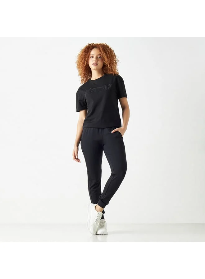 Kappa Kappa Logo Embellished T-shirt with Short Sleeves