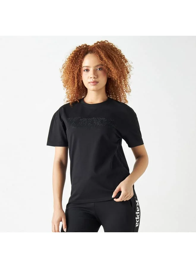 Kappa Kappa Logo Embellished T-shirt with Short Sleeves