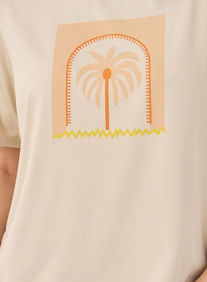 Take Two Take Two Graphic Printed Short Sleeve T-Shirt and Pyjama Set
