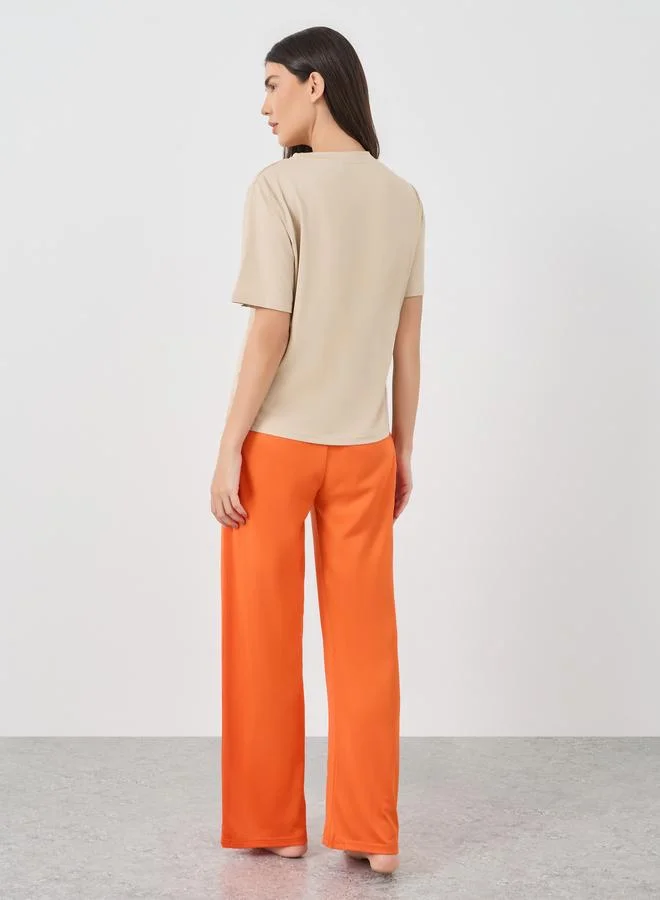 Take Two Take Two Graphic Printed Short Sleeve T-Shirt and Pyjama Set