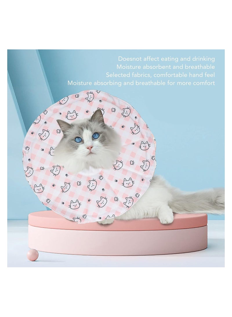 KASTWAVE Cat Cone Collar, Adjustable Cute Pet Recovery Collar After Surgery with Drawstring Design, Soft Breathable Anti-bite Stops Cats / Kittens / Puppies from Licking (Pink, S) - Image 5