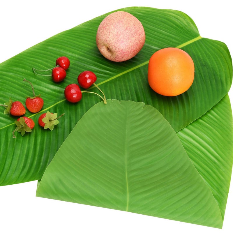 S2S ورق الموز الاصطناعي الاستوائي S2S 22 × 11 بوصة زينة حفلة هاواي لواء موضوع الغابة الشاطئية لزينة الطاولة عبوة من 5 قطع - Image 5