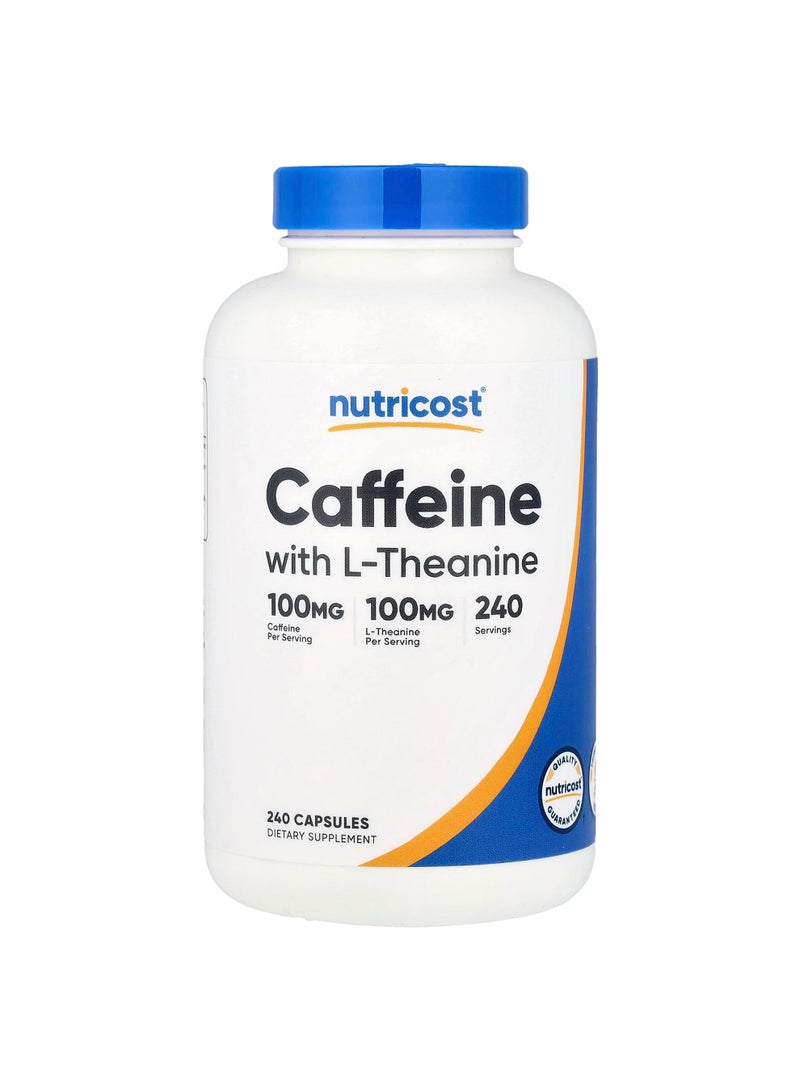 Nutricost Caffeine with L-Theanine, 240 Capsules