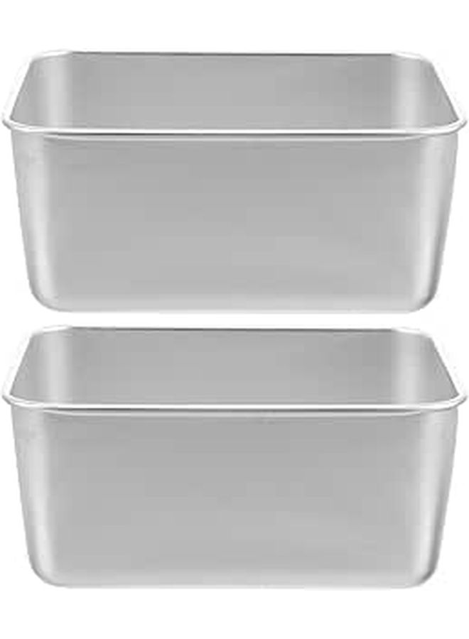 2Pcs Stainless Steel Rectangular Camping Bowls 13 5x10 5x5 5cm Portable Outdoor Tableware For Hiking Travel Picnic - Image 1