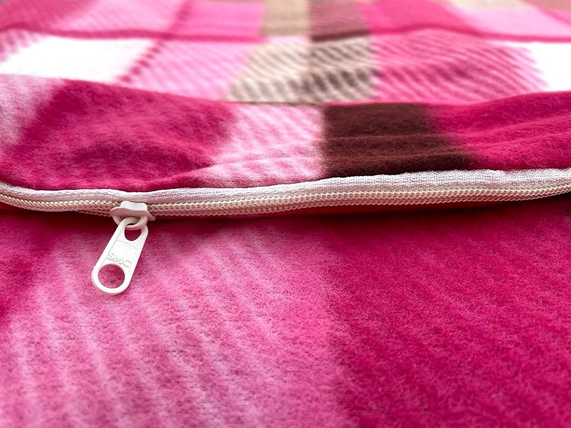 BREVARD BREVARD Single Bed Woolen Fabric Checkered Quilt CoverDuvet CoverRajai CoverBlanket Cover for Winters 60x90 InchesBrown and Pink Combo of 2 - Image 5