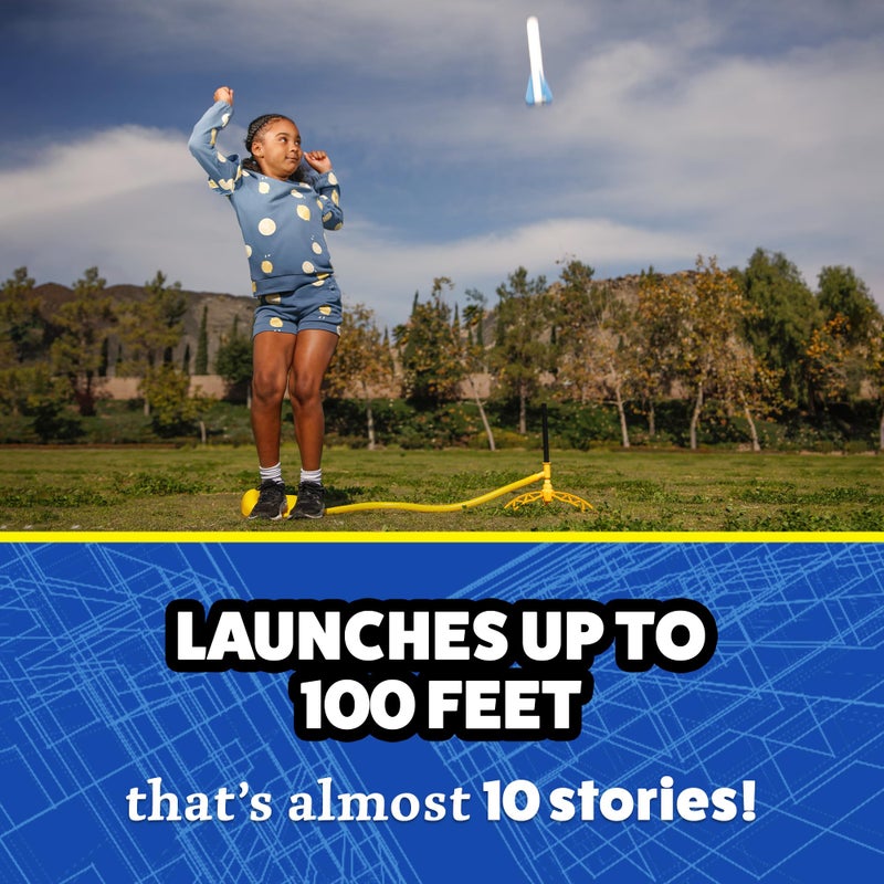 Stomp Rocket Jr Glow Rocket Launcher for Kids - 4 Glow-in-The-Dark Rockets - Outdoor Fun Toy Gift for Boys & Girls - STEM Soft Foam Blaster Set Soars Up to 100 Feet - Ages 3 & Up - Image 5