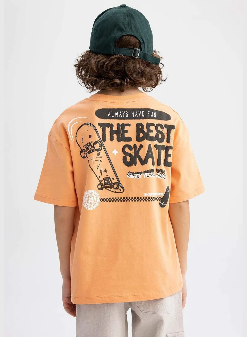 DeFacto Boy Oversize Fit Crew Neck Knitted Short Sleeve T-Shirt