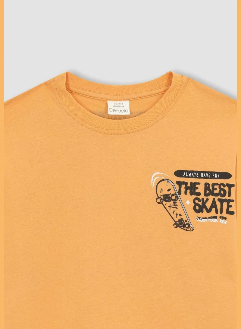 DeFacto Boy Oversize Fit Crew Neck Knitted Short Sleeve T-Shirt