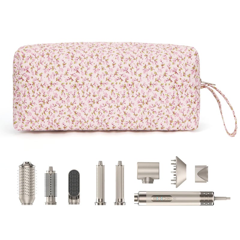 ANKICK Travel Hair Tool Bag Compatible with Dyson Airwrap and Shark Flex Style Carrying Case, Floral Portable Hair Dryer Bag Organizer - Image 2