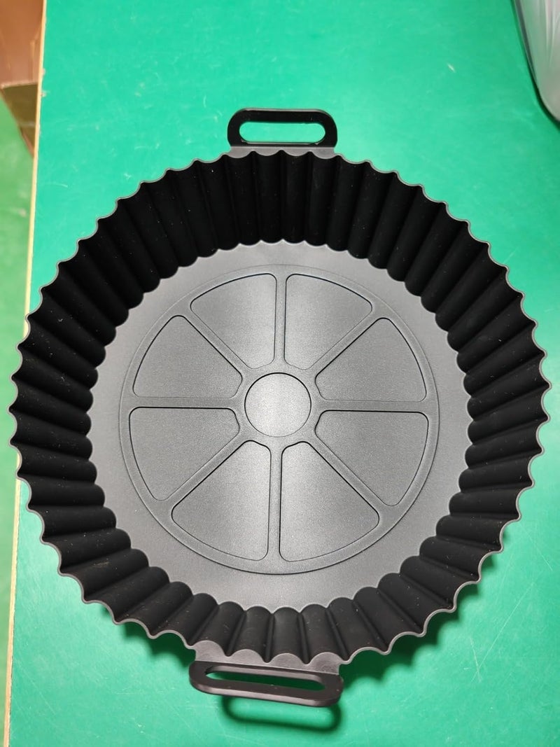 Nisixdec NISIXDEC Air Fryer Silicone Liners 6 Pack Food Grade BPAFree Reusable Silicone Baskets Reusable Baking Oven Accessories Basting Brush and Tongs 8 inch Reusable Round Liners  - Image 3