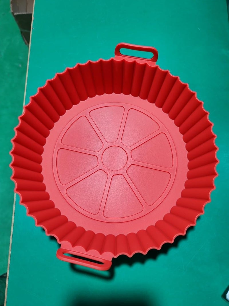 Nisixdec NISIXDEC Air Fryer Silicone Liners 6 Pack Food Grade BPAFree Reusable Silicone Baskets Reusable Baking Oven Accessories Basting Brush and Tongs 8 inch Reusable Round Liners  - Image 4