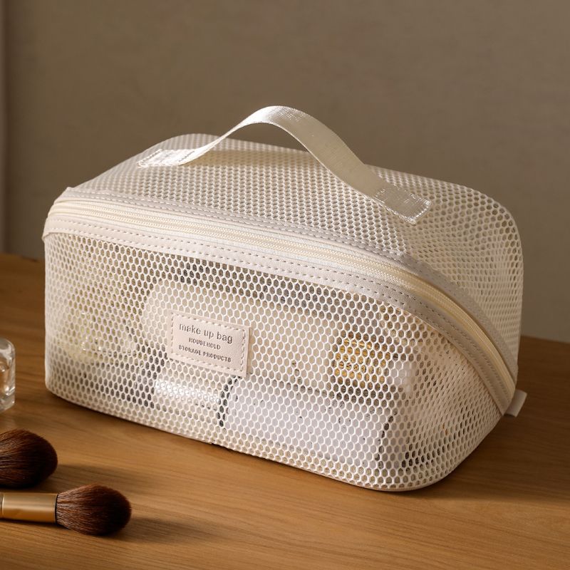 Mesh Cosmetic Bag - Large Capacity Toiletry Travel Organizer - Image 1