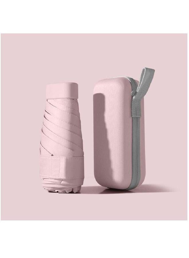 Mini Travel Sun Umbrella,Small Compact UV Umbrella for and Rain,Lightweight Portable,Windproof Parasol with Protection Women Men Kids ,Small Folding Capsule Umbrella(Pink) - Image 1