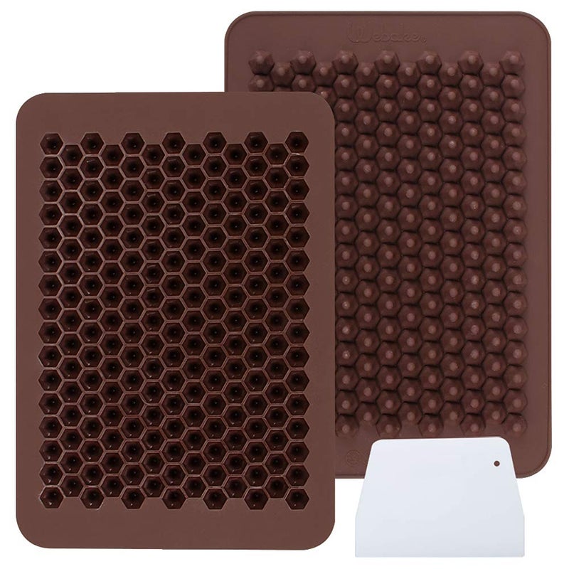 Webake Chocolate Chip Mold 202 Cavity Silicone Mini Candy Molds LFGB 2 Pack For Non Dairy & Sugar Organic Chocolate Chips & Mini Gumdrop, Ganache, Small Dot Cake Decoration (1 Scraper Included) - Image 1