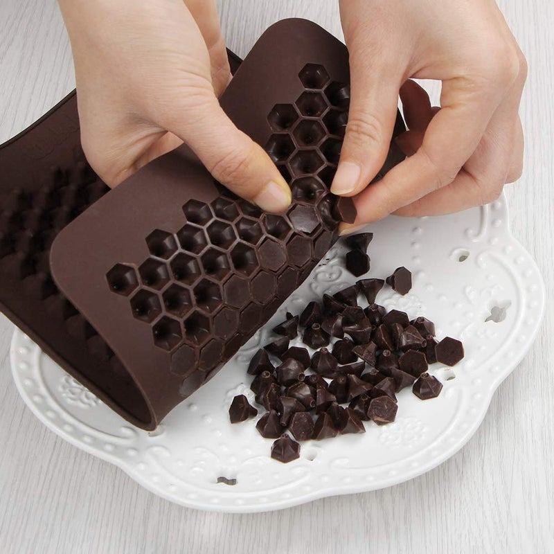 Webake Chocolate Chip Mold 202 Cavity Silicone Mini Candy Molds LFGB 2 Pack For Non Dairy & Sugar Organic Chocolate Chips & Mini Gumdrop, Ganache, Small Dot Cake Decoration (1 Scraper Included) - Image 4