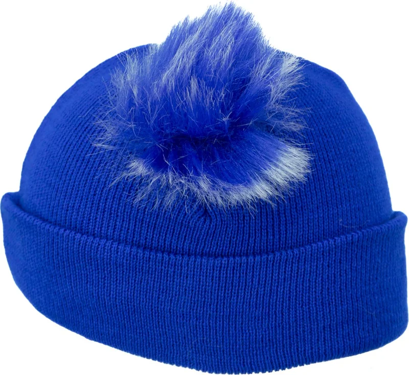 اوبلاند Girls Winter Thick Beanie Double Pompom Model Cotton Folded Warm Flexible Comfortable