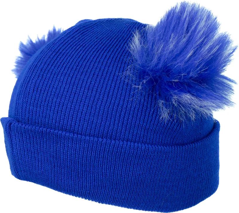 اوبلاند Girls Winter Thick Beanie Double Pompom Model Cotton Folded Warm Flexible Comfortable