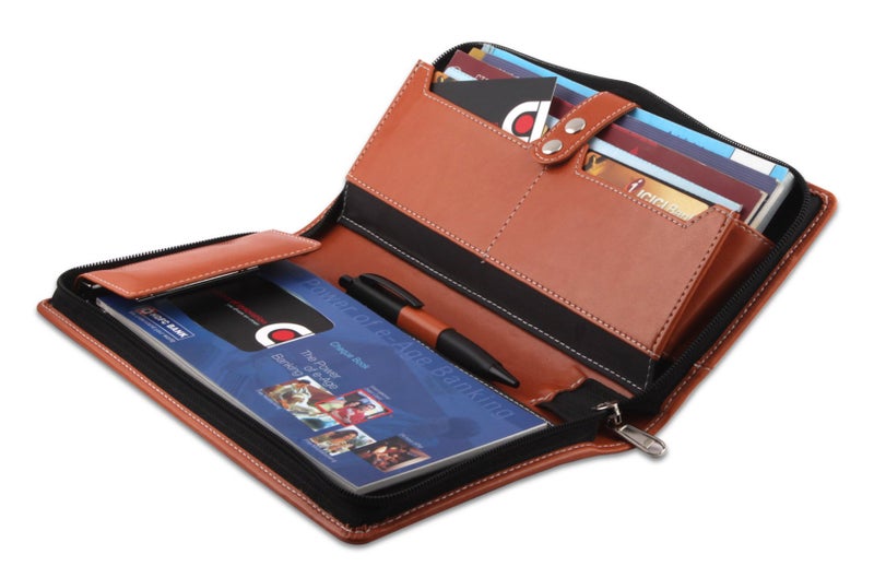 COI Orange Leatherette Expandable Cheque Book Holder/Document Holder (C0701) - Image 5