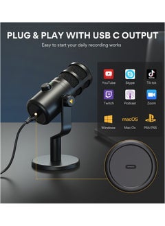 Maono PD100U USB Dynamic Microphone, Podcast Recording Microphone with Gain Knob, Plug & Play, Metal Structure, Voice-Isolating Technology, Cardioid Studio PC Mic for Streaming, Vocal, Home Studio  - Image 3