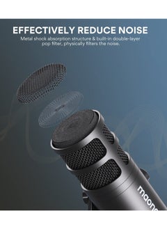 Maono PD100U USB Dynamic Microphone, Podcast Recording Microphone with Gain Knob, Plug & Play, Metal Structure, Voice-Isolating Technology, Cardioid Studio PC Mic for Streaming, Vocal, Home Studio  - Image 4