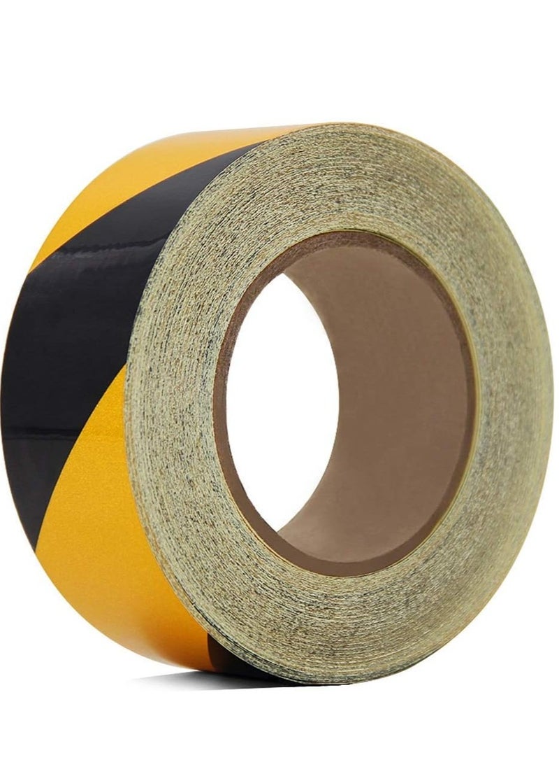 Generic Safety Reflective Warning Tape, Black and Yellow Striped, Floor and Wall Marking  - Image 1