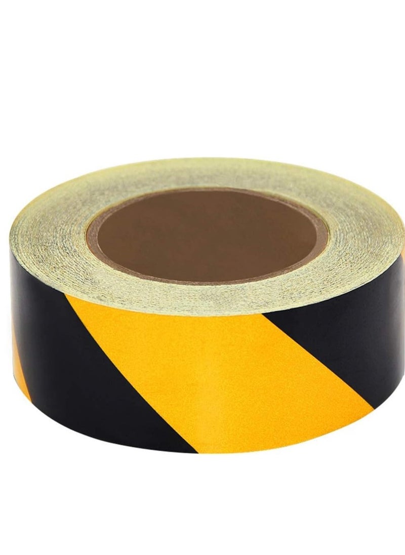 Generic Safety Reflective Warning Tape, Black and Yellow Striped, Floor and Wall Marking  - Image 3