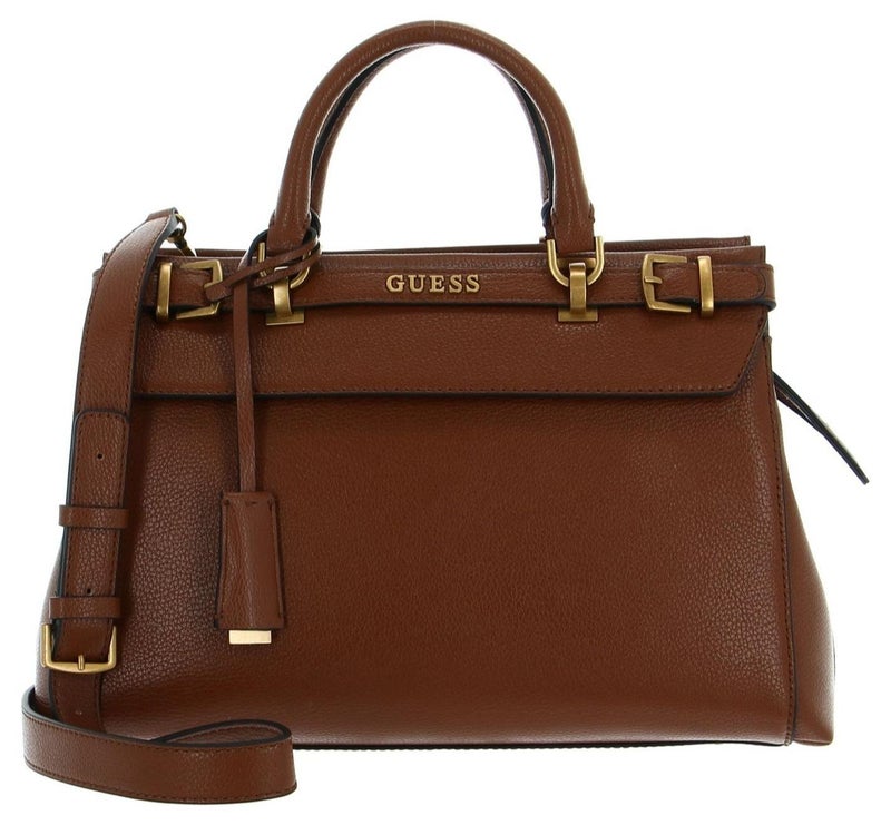 GUESS Sestri Satchel Bag Cognac - Image 1
