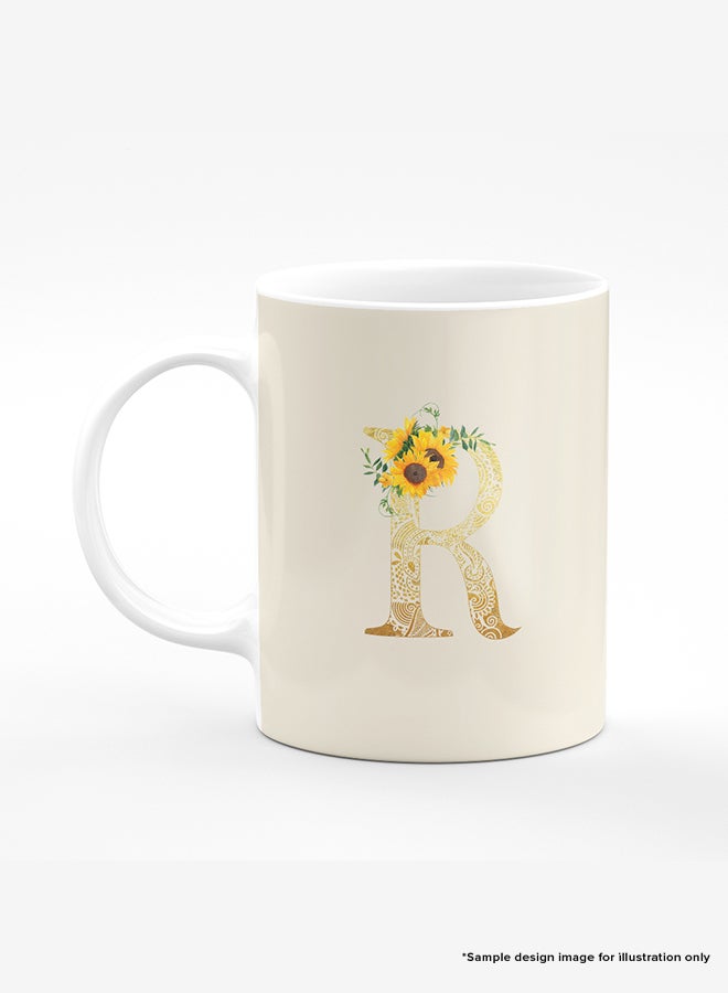 Stylizedd Designer Printed Coffee Mug 11oz Ceramic Personalised Gift Mugs Cup -Custom Monogram Initial Letter Floral Pattern Alphabet - Y (Olive Green) - Image 4