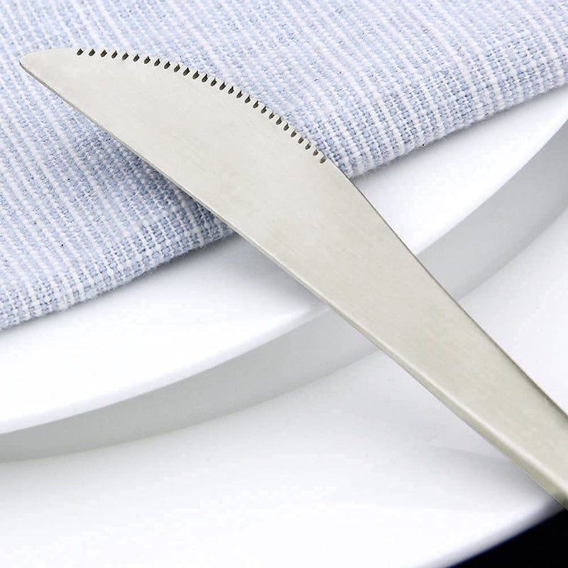 Eletree Dinner Knives Set Stainless Steel Shiny Mirror Dinner Knife Butter Knife Spreader Table Knives Stainless Steel Butter Spreader Knife Blueset of 1 - Image 3