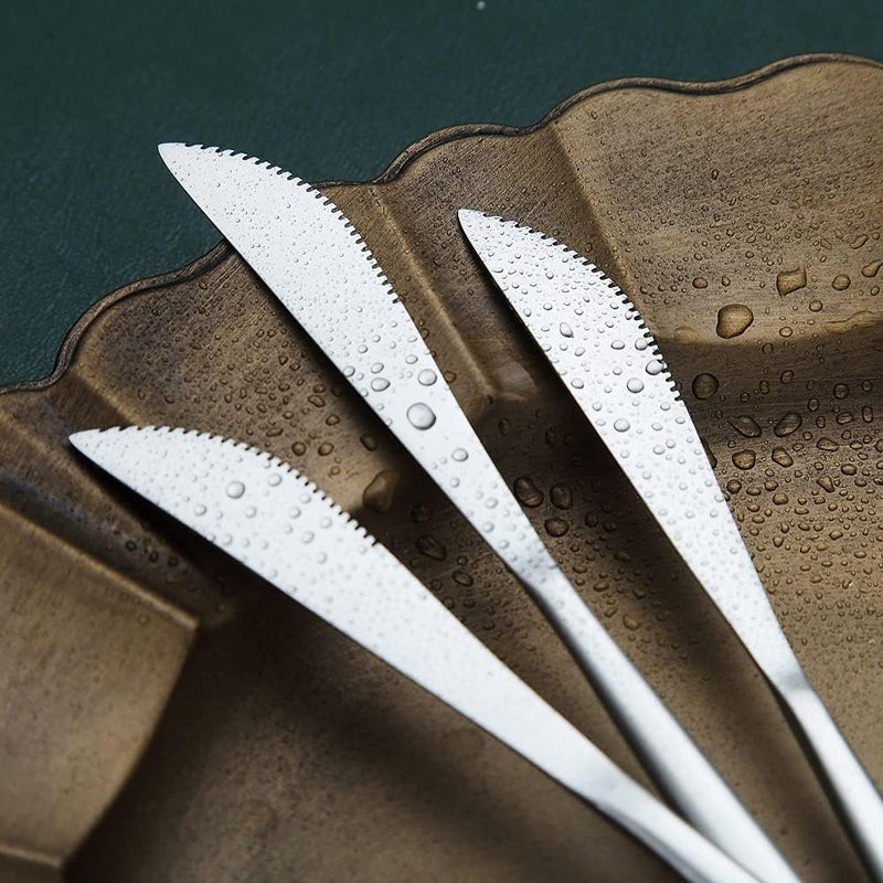 Eletree Dinner Knives Set Stainless Steel Shiny Mirror Dinner Knife Butter Knife Spreader Table Knives Stainless Steel Butter Spreader Knife Blueset of 1 - Image 5