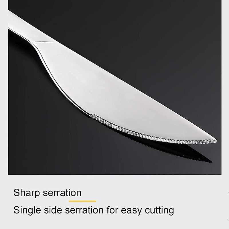 Eletree Dinner Knives Set Stainless Steel Shiny Mirror Dinner Knife Butter Knife Spreader Table Knives Stainless Steel Butter Spreader Knife Blueset of 1 - Image 4