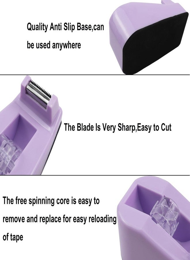 Aacehlh Desktop Tape Dispenser,1 Pack Purple Tape Dispensers with 12Rolls Transparent Tape, for Packaging in Office,Restaurant, Flower Shop,Cake Shop (Purple) - Image 4