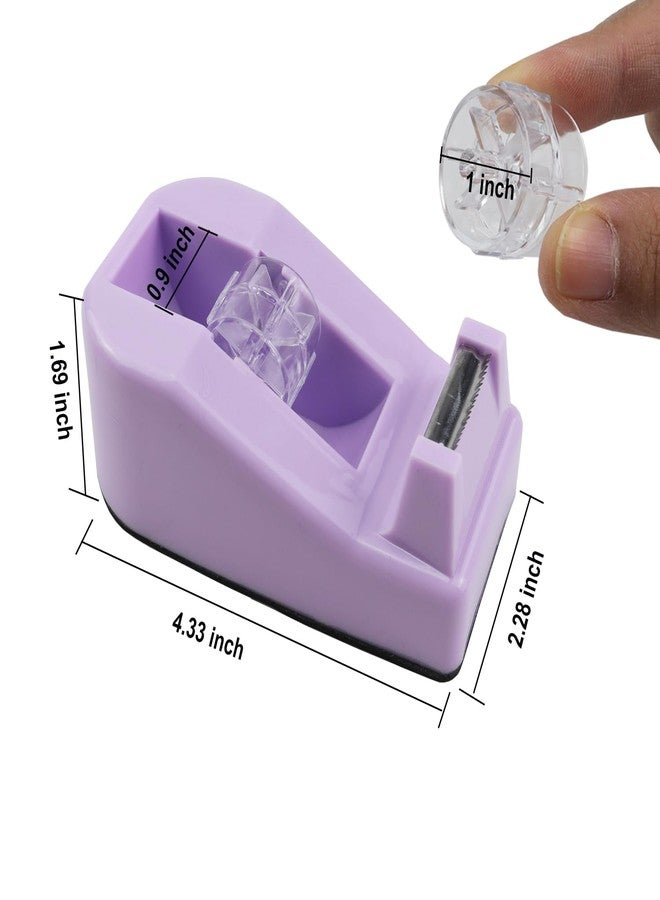 Aacehlh Desktop Tape Dispenser,1 Pack Purple Tape Dispensers with 12Rolls Transparent Tape, for Packaging in Office,Restaurant, Flower Shop,Cake Shop (Purple) - Image 3