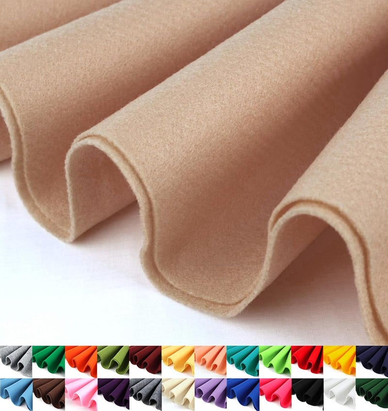Barcelonetta | Felt Fabric | 72" Wide | 1.6mm Thick | Acrylic & Soft | Felt by The Yard | Felt for DIY Crafts, Projects, Sewing (Tan, 2 Yard) - Image 1