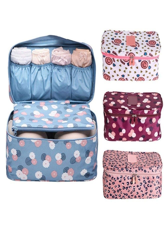 WEELZONE Nylon Weel Zones Travel Underwear Panties Bra Pouch Organizer Bag Pouch Waterproof Personal Garment Bag Case Undergarments Organizer For Women Travel Pouch Kit Bag (Multi-Color&Design) - Image 1