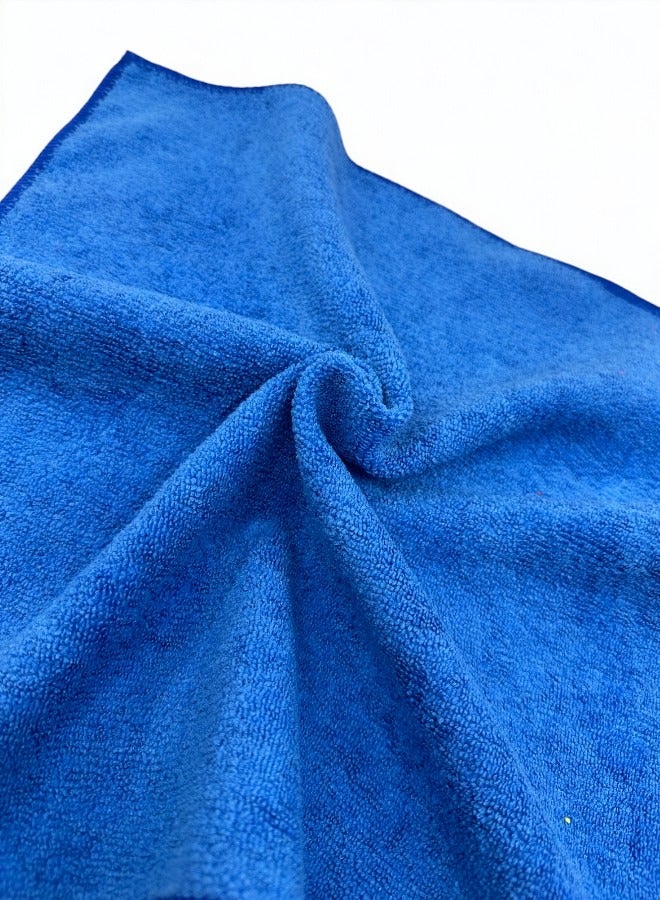 Beauenty Multi Purpose Polyester for Home Kitchen and Car Drying Microfiber Towel Set of 6 Pieces - 40cm X 40 cm Blue - Image 3