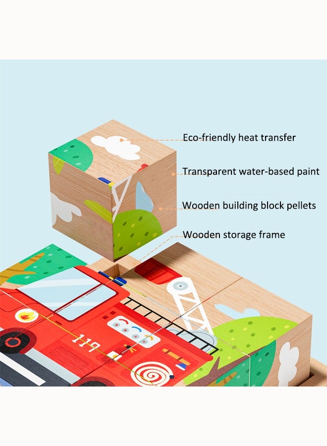 3D Animal puzzle toys wooden puzzle  16 pieces dinosaur theme puzzle six-piece painted wooden puzzle 3D assembly toys early childhood educational toys  - Image 3