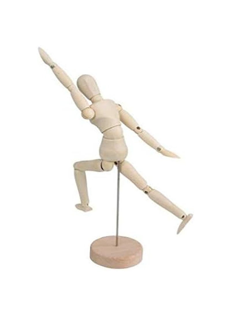 Generic - 11.4 CM Wooden Manikin Movable Limbs Human Mannequin Model - Image 1