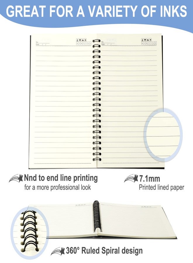 Epakh 18 Packs Spiral Notebook Journals A5 Notebook 50 Sheets Thick Paper and Kraft Hardcover Ruled for Office Supplies, 5.5 x 8.3 Inch, Black, Grey, Dark Blue - Image 4